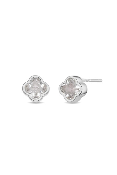 Lisa&Co. Cercei Argint Felicita Argint placat cu rodiu / Zircon / Alb