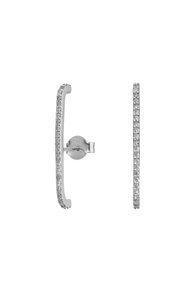 Lisa&Co. Cercei Argint Bonds Argint placat cu rodiu / Zircon / Alb