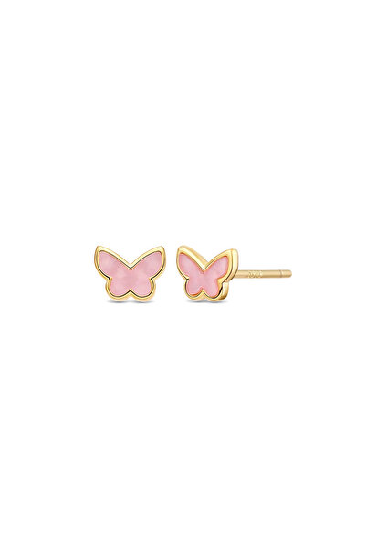 Lisa&Co. Cercei Argint Rose Butterfly Argint placat cu aur galben / Roz