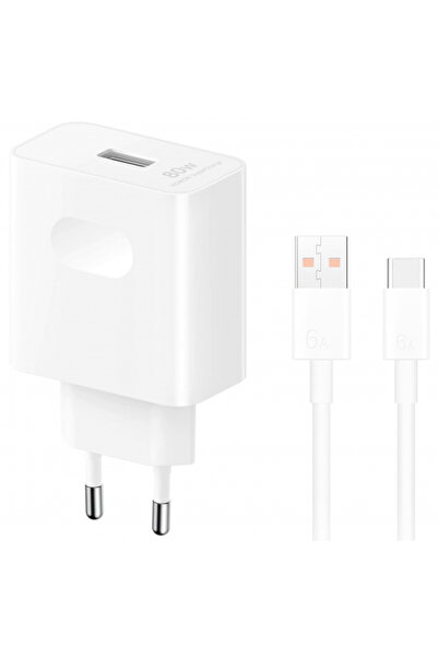 HONOR Καλώδιο Φόρτισης USB-C, 80W, 1 x USB-A, Λευκό