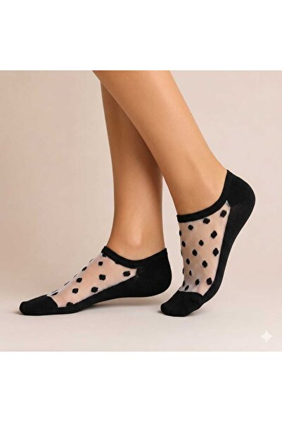NoNameStore7 Set of 2 pieces, Women's socks, short, with Stretchy tulle, 35-41