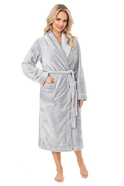 OEM Women's long winter robe - 103 gray - XL/XXL