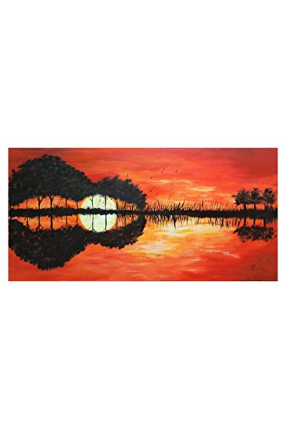 OEM Hand-painted painting, Sunrise in guitar chords, 100x50cm