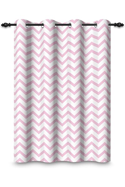 ggaimwf Chevron Eyelet Curtain Pink Stripes Geometric Arrow Lines Modern Blac...