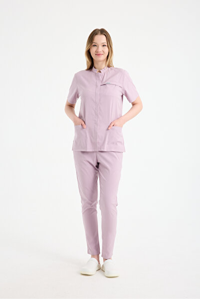 CAREX Scrubs Kadın Hakim Yaka Doktor Üniforması Üst Forma – Likralı Medikal G...