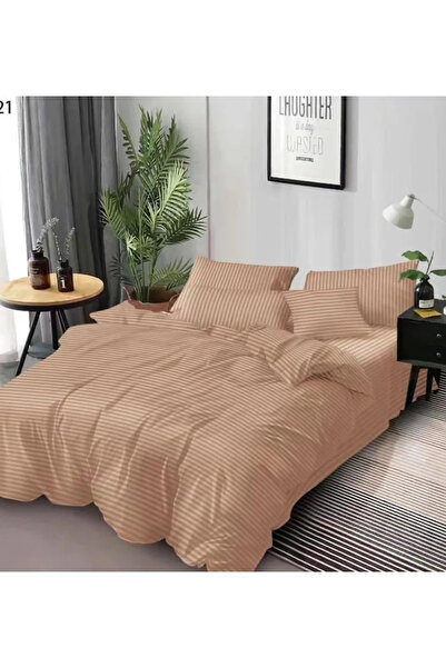 Super Elegant Pucioasa Damask Bedding Set, Double Bed, 6 Pieces, Brown-DP19