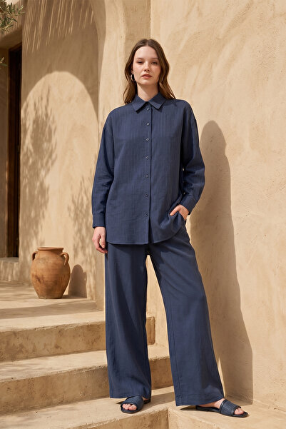 Nuss Shirt Tunic Trouser Set 1081 Indigo