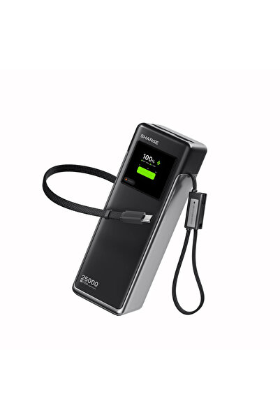 Sharge Hypertower 170W 25000 mAh Dahili Kablolu Akıllı Ekranlı Powerbank Taşı...