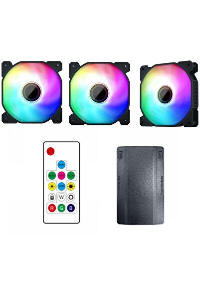 1stPlayer Set 3 ventilatoare 1stPlayer® Combo FIS-bk aRGB, controller si tele...