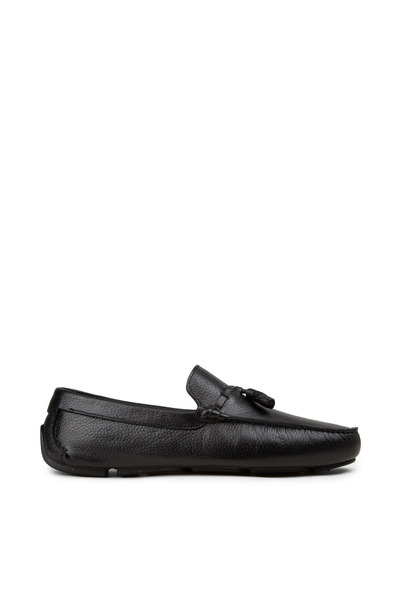 Deery Men's Genuine Leather Black Tassel Loafers