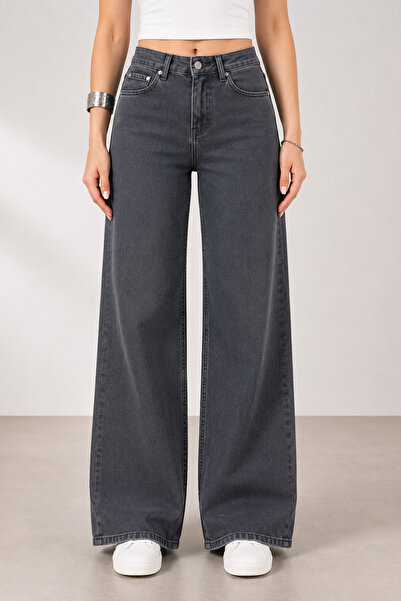 Lighter Jeans بنطلون جينز نسائي واسع الساق من Fume، جينز دينيم بخصر عالٍ وواس...