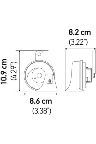 Yıldızan Claxon TAMGÜN 12V 400/500Hz,Gm - HEL 3FH 007 728 971 TAMGÜN 1159648