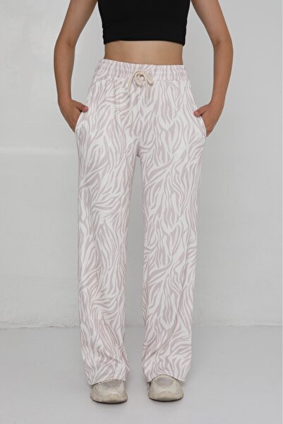 MEYASU Women's Patterned Fabric Palazzo Trousers