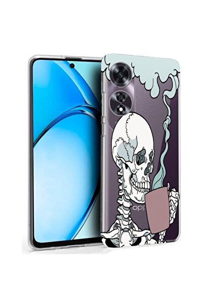 bestcase ¬Æ Husa pentru OPPO A60 4G, Clear Silicon 2MM, Skull, Antisoc, Prote...
