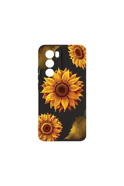 bestcase ¬Æ Husa Premium Silicon, Compatibila Cu OPPO Reno12, Sun Flower, SLI...