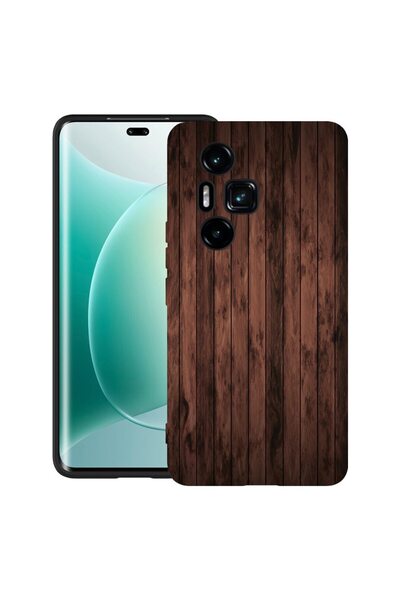 bestcase Калъф за Honor 300 Pro / 300 Ultra с дизайн от орехово дърво, TPU ма...
