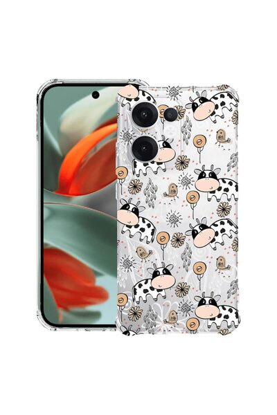 bestcase ¬Æ Husa compatibila OPPO Reno13 F 5G, Anti Shock 1.5MM, Cow Pattern,...