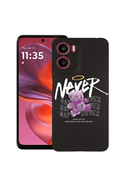 bestcase Калъф за Motorola Moto G05, Мече - никога не казвай не, Тънък силико...