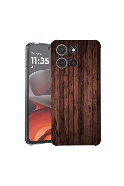 bestcase Калъф за Motorola Moto G15, Удароустойчив 1.5ММ, Дърво орех, Защита ...