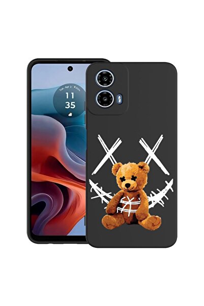 bestcase Калъф за Motorola Moto G45 с дизайн на усмихнато плюшено мече, TPU м...