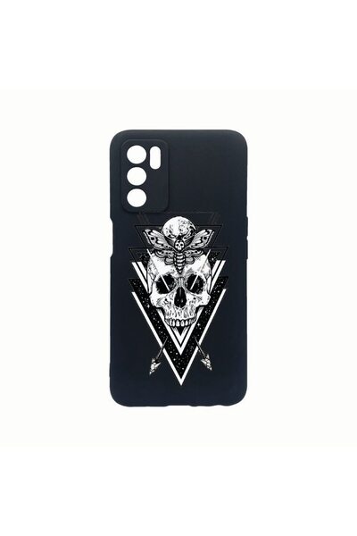bestcase Силиконов калъф, съвместим с Oppo A16, с дизайн на череп, устойчив н...