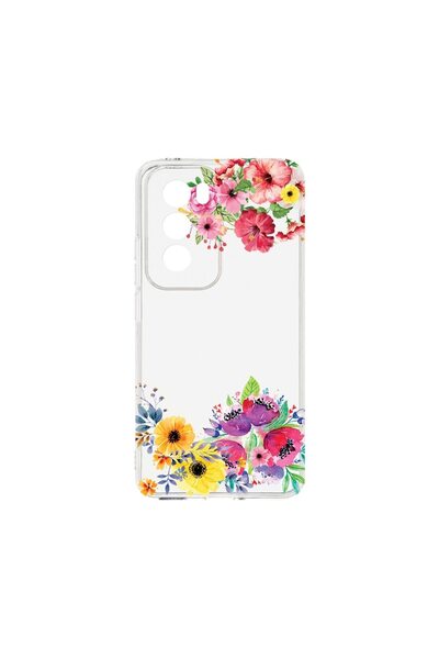 bestcase ¬Æ Husa Clear Silicon 2MM, Compatibila Cu OPPO Reno12 Pro 5G, Flower...