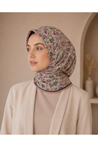 Luvina Giyim Soft Women's Floral Patterned Scarf Daily Use Soft Textured Scarf