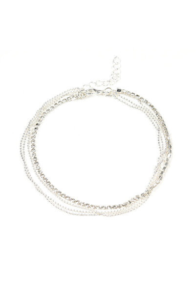 meli melo Silver anklet with multiple chains