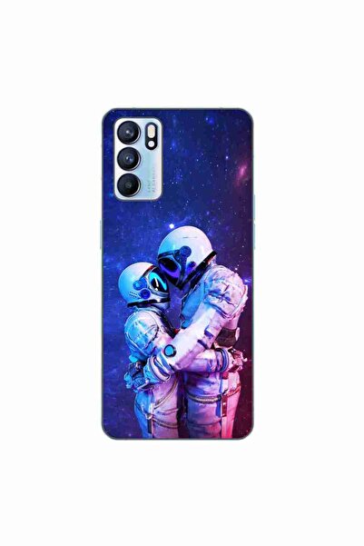 OEM Husa compatibila cu Oppo Reno6 5G Silicon Gel Tpu Model Astronauts Couple
