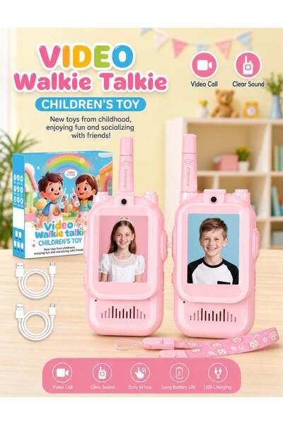 F.A.M.S Kids Video Walkie Talkie with HD Camera, Rechargeable USB-C Intercom ...