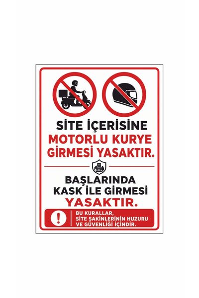 Gokco Motorized Courier Entry to the Site Is Prohibited Entrance with Helmets...