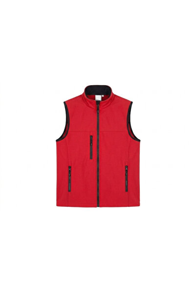 PandaForma Red Unisex Soft Shell Vest with Pockets