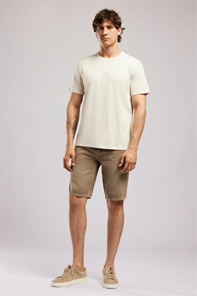 Lee Cooper Mattias Men's Regular Fit 100% Cotton Printed Crew Neck T-Shirt White