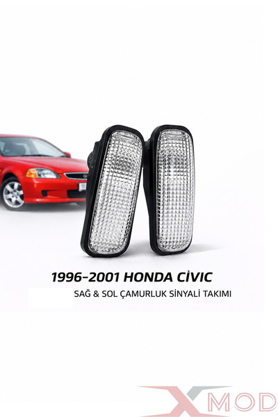 XMOD Honda Civic Ies Uyumlu Beyaz Çamurluk Sinyali Sağ Sol Takım 96 2001