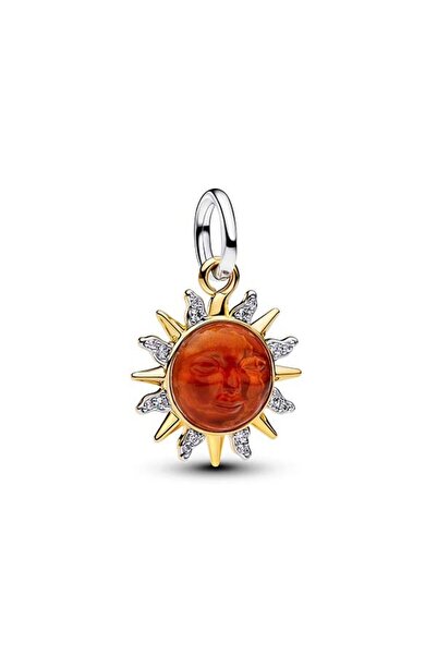 Pandora Kıvrımlı Güneş İki Renkli Sallantılı Charm