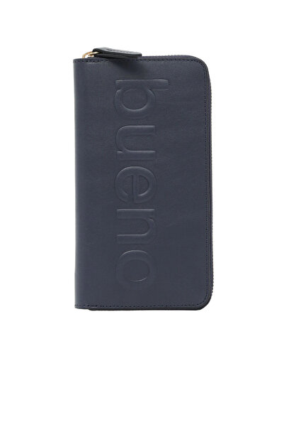 BUENO Navy Blue Leather Women's Wallet