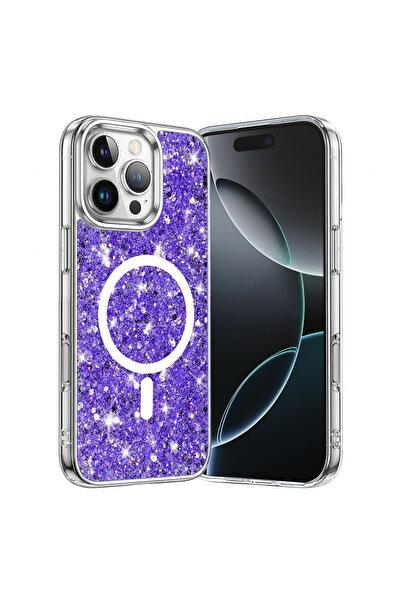 Techsuit Husa pentru iPhone 16 Pro, Sparkly Glitter MagSafe, protectie antiso...