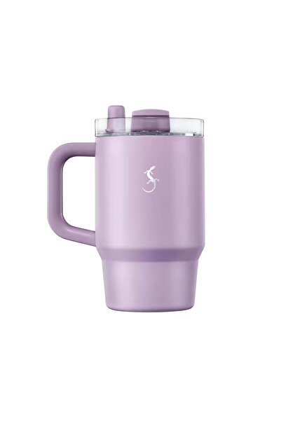 Lurch - “Big Cup” 0.8 L Lila, Paslanmaz Çelik Termos - Uzatılabilir Pipetli, ...