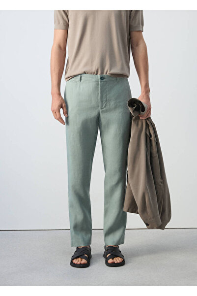 MANGO Man Slim fit %100 keten pantolon