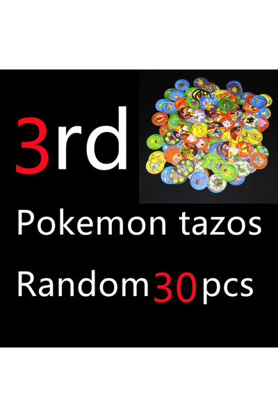 Choice4 3rd Random 30pcs Pokemon Tazos Album 1st/2nd/3rd Edition Ash Ketchum ...