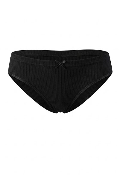 CottonVia 10 Pieces, Women's Bikini Panties, 100% Cotton, Black