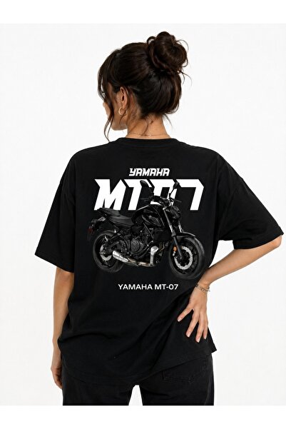 Zec Style - MT-07 MOTOR BASKILI T-SHİRT MT07 OVERSİZE UNİSEX