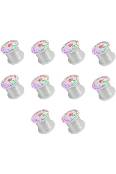 Generic 10 قطع من حبل المجوهرات المرن لصنع الأساور مع خرز الكريستال