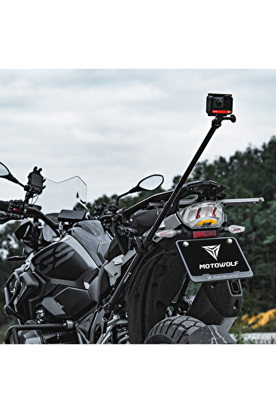 fimtech Motowolf Motosiklet için Alüminyum Aksiyon Kamera Selfi Çubuğu ve Montaj Seti
