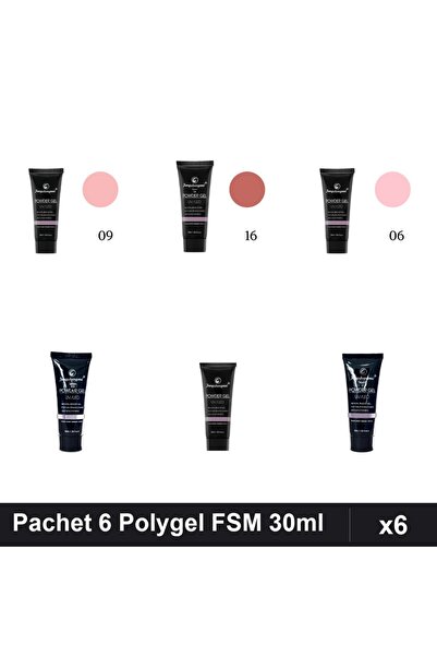 FSM Set 6 Polygel 30ml - Nr.01, Nr.06, Nr.09, Nr.16, Nr.22, Nr.23 - Construcț...