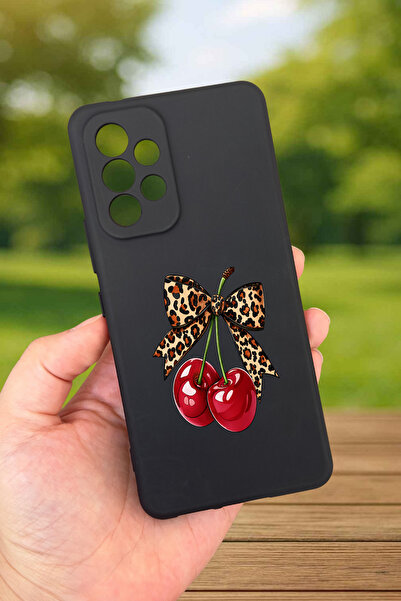 Vip Case Samsung Galaxy A53 Uyumlu Kiraz Fiyonk Leopar Desenli Silikon Darbe ...