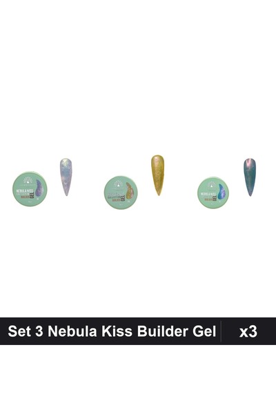 global fashion Set 3 Nebula Kiss Builder Gel 15g - Nr.10 Nr.06 Nr.03