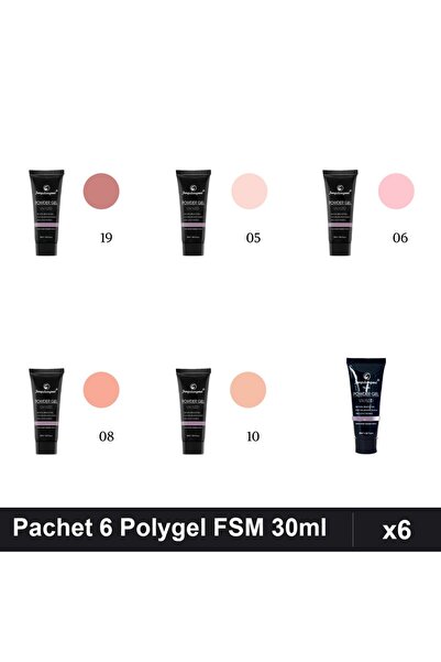 FSM Set 6 Polygel 30ml - Nr.05, Nr.06, Nr.08, Nr.10, Nr.15, Nr.19