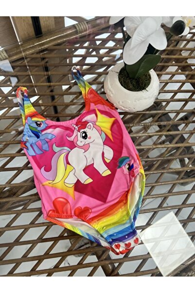 Orca Kids Fashion Unicorn Desenli Kız Çocuk Mayo