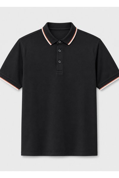 BRANDHILLS Black Color Polo Collar Men's T-Shirt